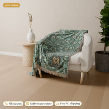 Load image into Gallery viewer, Emerald cotton woven blanket
