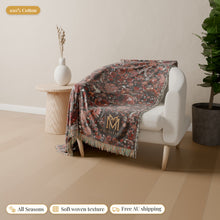 Load image into Gallery viewer, Garnet cotton woven blanket
