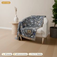 Load image into Gallery viewer, Sapphire cotton woven blanket
