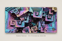 Load image into Gallery viewer, Rainbow Staircase desk mat shown flat, 16 x 32 in
