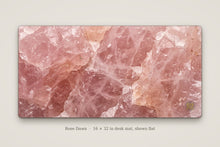 Load image into Gallery viewer, Rose Dawn desk mat shown flat, 16 x 32 in
