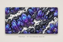 Load image into Gallery viewer, Violet Vault desk mat shown flat, 16 x 32 in
