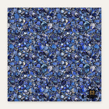 Load image into Gallery viewer, Lapis Lazuli cotton sateen duvet cover, flat view of the print
