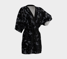 Load image into Gallery viewer, Majestical Silk Kimono Robe — Obsidian
