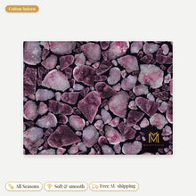 Load image into Gallery viewer, Amethyst cotton sateen pillowcase, flat view of the print
