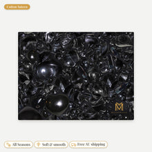 Load image into Gallery viewer, Black Obsidian cotton sateen pillowcase, flat view of the print
