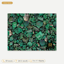 Load image into Gallery viewer, Emerald cotton sateen pillowcase, flat view of the print
