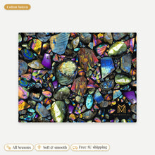Load image into Gallery viewer, Labradorite cotton sateen pillowcase, flat view of the print
