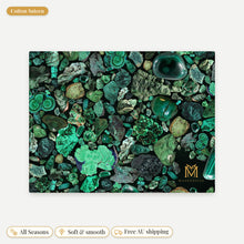 Load image into Gallery viewer, Malachite cotton sateen pillowcase, flat view of the print
