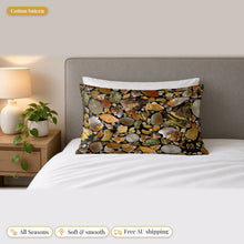Load image into Gallery viewer, Citrine cotton sateen pillowcase on a bed
