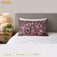 Load image into Gallery viewer, Rose Quartz cotton sateen pillowcase on a bed
