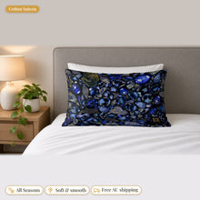 Load image into Gallery viewer, Sapphire cotton sateen pillowcase on a bed
