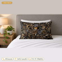 Load image into Gallery viewer, Smoky Quartz cotton sateen pillowcase on a bed
