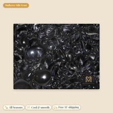 Load image into Gallery viewer, Black Obsidian mulberry silk pillowcase, flat view of the print

