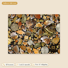 Load image into Gallery viewer, Citrine mulberry silk pillowcase, flat view of the print
