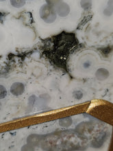 Load image into Gallery viewer, Orbicular Ocean Jasper Butterfly Wings on Stand (605g)
