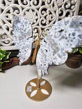 Load image into Gallery viewer, Orbicular Ocean Jasper Butterfly Wings on Stand (605g)
