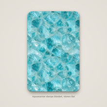 Load image into Gallery viewer, Aquamarine Sherpa Blanket, shown flat
