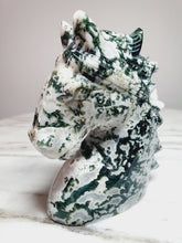 Load image into Gallery viewer, Moss Agate (Tree Agate) Horse Carving
