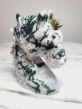 Load image into Gallery viewer, Moss Agate (Tree Agate) Horse Carving
