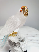Load image into Gallery viewer, Peruvian Clear Quartz Parrot on Clear Quartz Cluster Base
