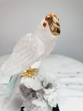Load image into Gallery viewer, Peruvian Clear Quartz Parrot on Clear Quartz Cluster Base
