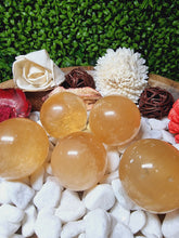 Load image into Gallery viewer, Honey Calcite Spheres
