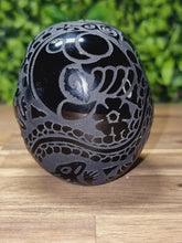 Load image into Gallery viewer, Black Obsidian Aztec Etched Carving Skull
