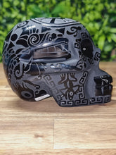 Load image into Gallery viewer, Black Obsidian Aztec Etched Carving Skull
