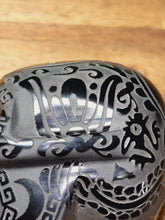 Load image into Gallery viewer, Black Obsidian Aztec Etched Carving Skull
