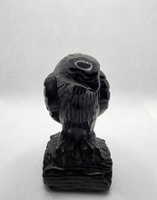 Load image into Gallery viewer, Raven on Log Black Obsidian
