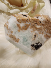 Load image into Gallery viewer, Caribbean Calcite Faceted Heart (138g)
