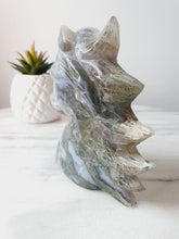 Load image into Gallery viewer, Moss Agate Horse Carving (611g)
