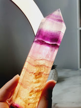 Load image into Gallery viewer, Pink Yellow Fluorite Tower (391g)
