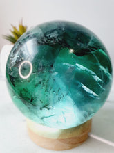 Load image into Gallery viewer, Dendritic Rainbow Fluorite Sphere
