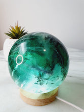 Load image into Gallery viewer, Dendritic Rainbow Fluorite Sphere
