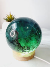 Load image into Gallery viewer, Dendritic Rainbow Fluorite Sphere
