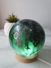 Load image into Gallery viewer, Dendritic Rainbow Fluorite Sphere
