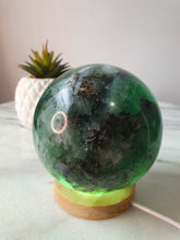 Load image into Gallery viewer, Dendritic Rainbow Fluorite Sphere
