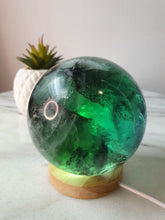 Load image into Gallery viewer, Dendritic Rainbow Fluorite Sphere
