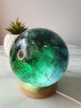 Load image into Gallery viewer, Dendritic Rainbow Fluorite Sphere
