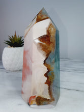 Load image into Gallery viewer, Super Unique Rainbow Fluorite with Golden Healer Tower
