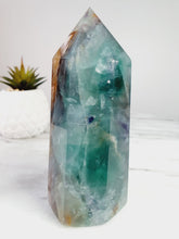 Load image into Gallery viewer, Super Unique Rainbow Fluorite with Golden Healer Tower
