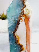 Load image into Gallery viewer, Super Unique Rainbow Fluorite with Golden Healer Tower
